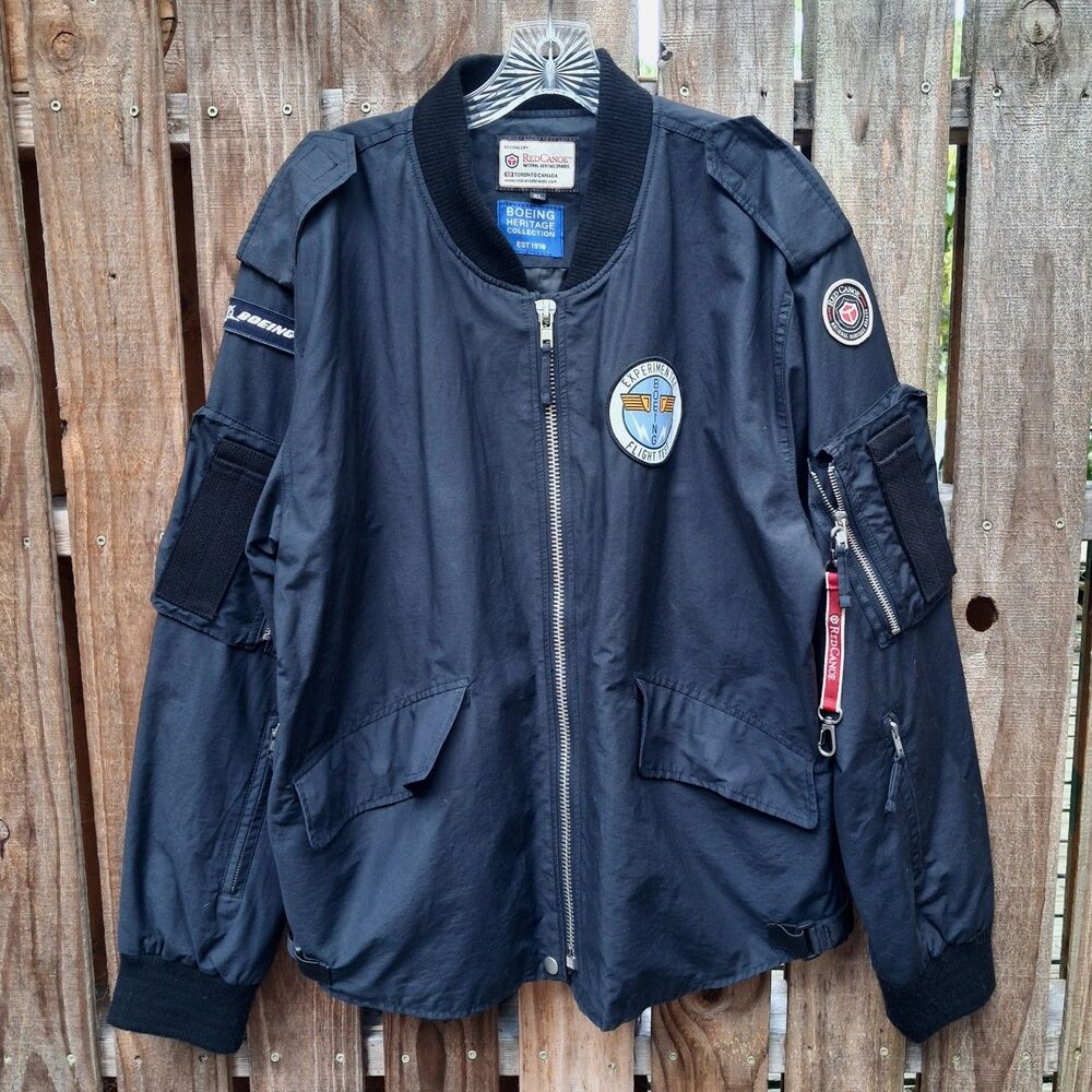 Experimental Boeing Flight Test Jacket SZ XL Black + FREE GIFT Zip Front Pockets